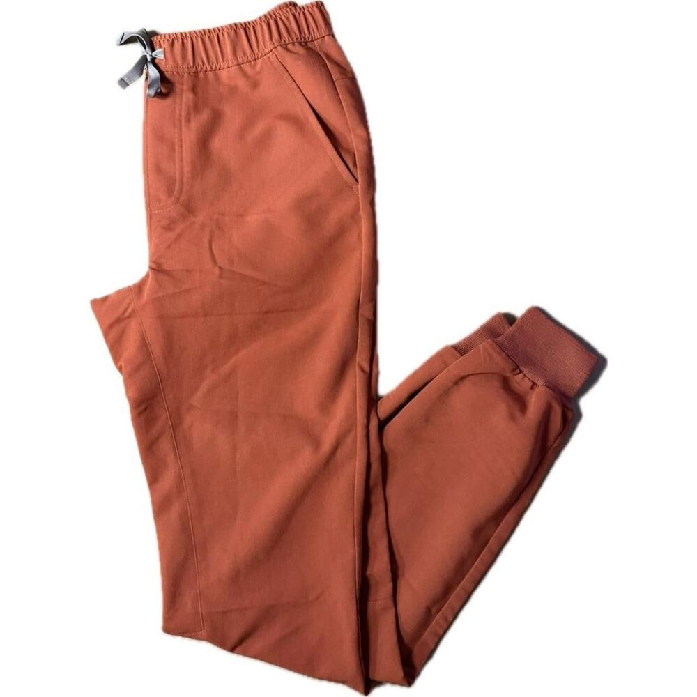 Figs orange scrub pants with pockets and elastic waistband Technical Collection
